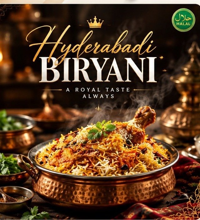 Hyderabadi Biryani in a copper handi - A Royal Taste Always